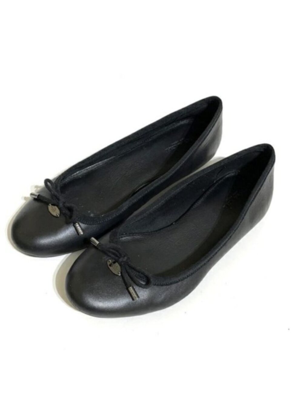 Coach Lara Black Leather Ballet Flats Classic Slip-On Size 6